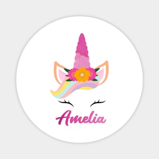 Name amelia unicorn lover Magnet